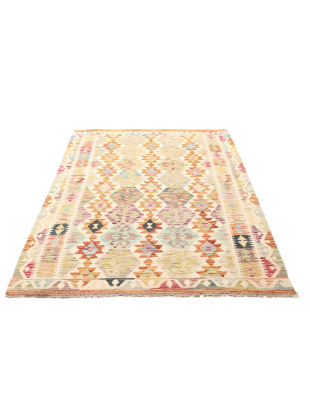 Tappeto Kilim Afghanistan giallo arancione 129x184