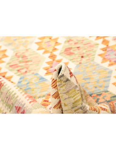 Tappeto Kilim Afghanistan giallo arancione 129x184