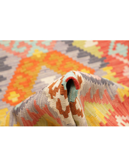 Tappeto Kilim Afghanistan 78x243 Rosso Corallo