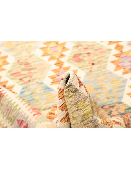 Tappeto Kilim Afghanistan giallo arancione 129x184