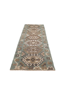 Rug Kilim Afghanistan 88x295 Teal Brown 2