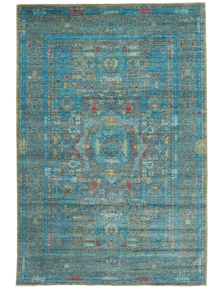 Tappeto Mamlouk Pakistan 201x304 Turchese Oro R