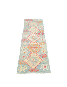 Tappeto Kilim Afghanistan 53x241 Azzurro Turche 2