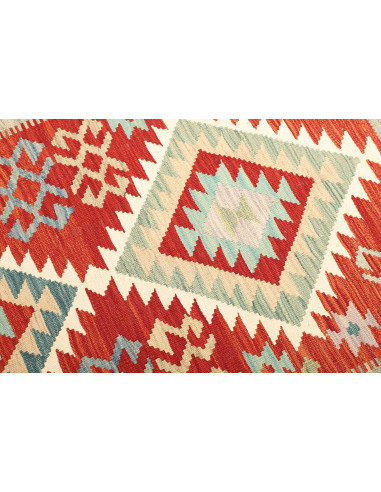 Rug Kilim Afghanistan white red 129x170