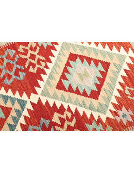Rug Kilim Afghanistan white red 129x170