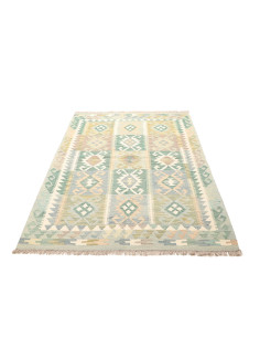 Rug Kilim Afghanistan white green 120x180 2