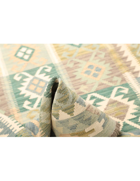 Tappeto Kilim Afghanistan bianco verde 120x180