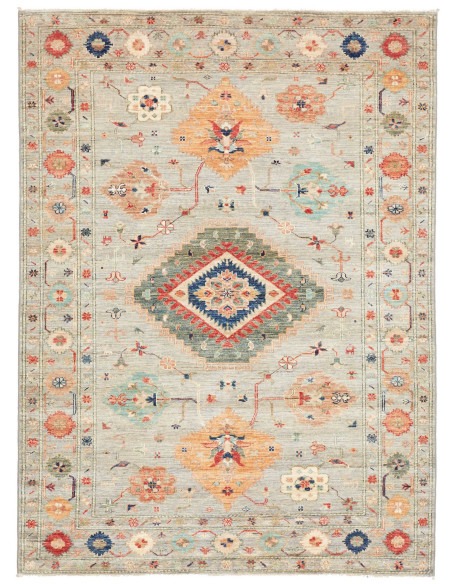 Rug Kazak Fine Pakistan 150x203 Grey Blue Terra