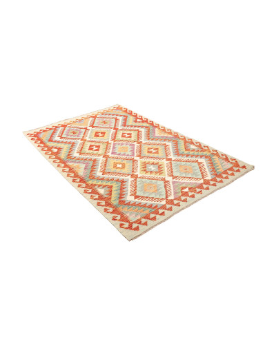 Rug Kilim Afghanistan white orange 123x185