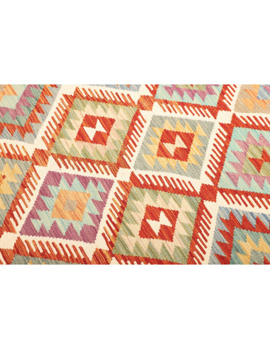 Rug Kilim Afghanistan white orange 123x185