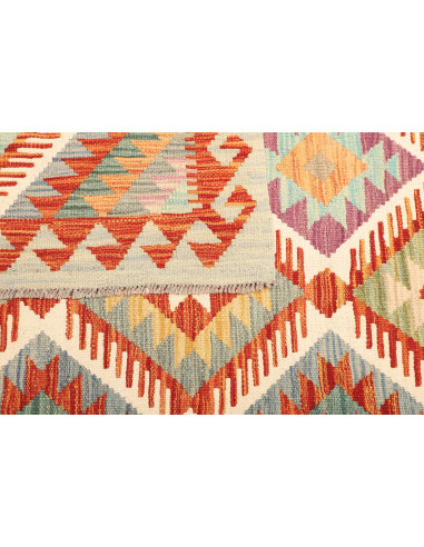 Rug Kilim Afghanistan white orange 123x185