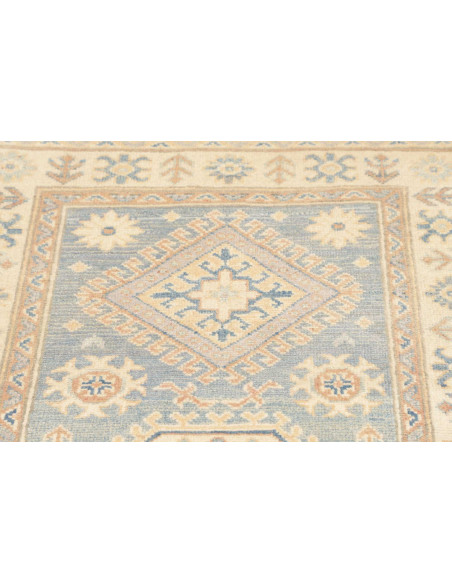 Rug Kazak Afghanistan 88x352 Pale Sky Blue Crea