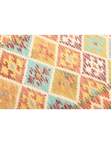 Rug Kilim Afghanistan yellow white 125x159