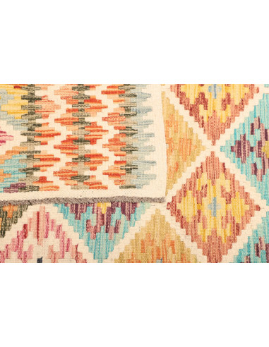 Rug Kilim Afghanistan yellow white 125x159