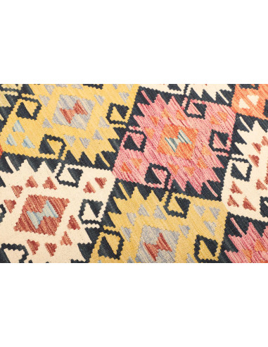 Tappeto Kilim Afghanistan giallo grigio 119x189