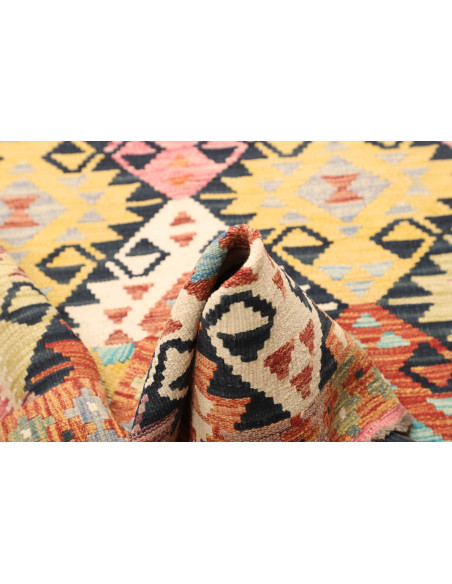 Rug Kilim Afghanistan yellow grey 119x189