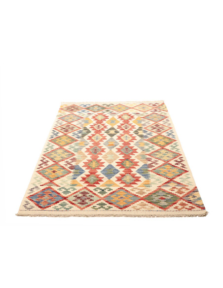 Tappeto Kilim Afghanistan giallo azzurro 125x185