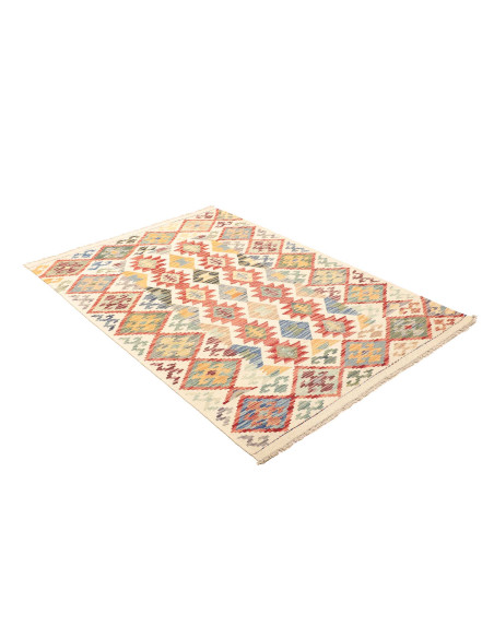 Tappeto Kilim Afghanistan giallo azzurro 125x185