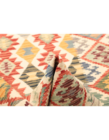Tappeto Kilim Afghanistan giallo azzurro 125x185