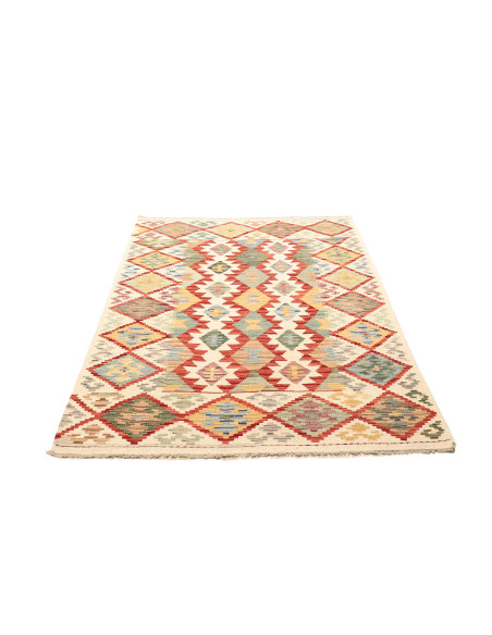 Tappeto Kilim Afghanistan giallo rosso 123x176