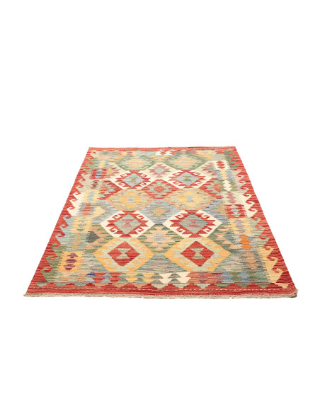 Tappeto Kilim Afghanistan marrone giallo 122x166