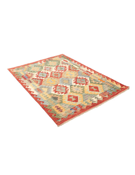 Tappeto Kilim Afghanistan marrone giallo 122x166