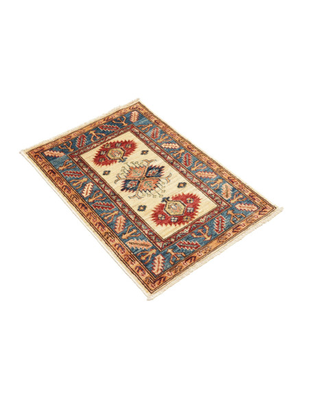 Tappeto Kazak Fine Pakistan 62x89 Crema Blu Ros