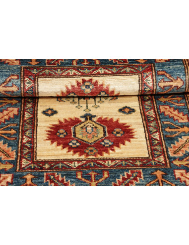 Rug Kazak Fine Pakistan 62x89 Cream Blue Red Oc