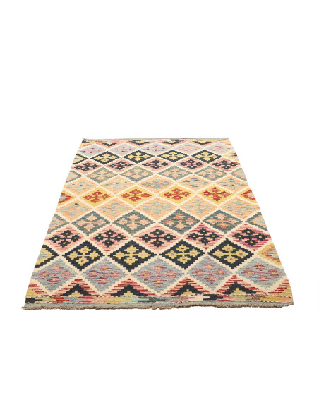 Tappeto Kilim Afghanistan bianco grigio 122x191