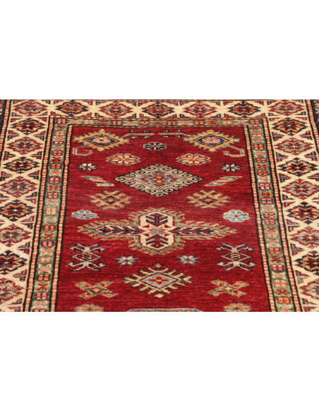 Tappeto Kazak Fine Pakistan 75x246 Rosso Crema