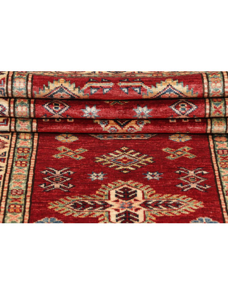 Tappeto Kazak Fine Pakistan 75x246 Rosso Crema