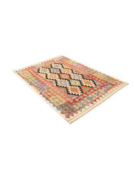 Rug Kilim Afghanistan maroon orange 129x176