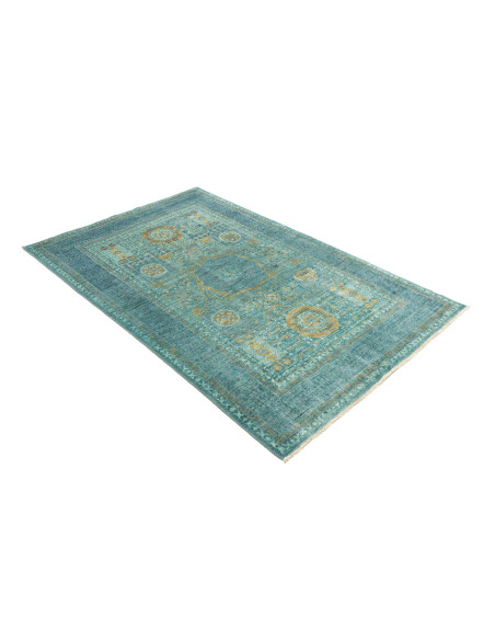 Tappeto Mamlouk Pakistan 120x186 Blu Petrolio T