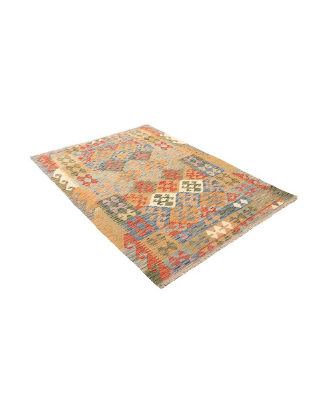 Tappeto Kilim Afghanistan marrone azzurro 128x178