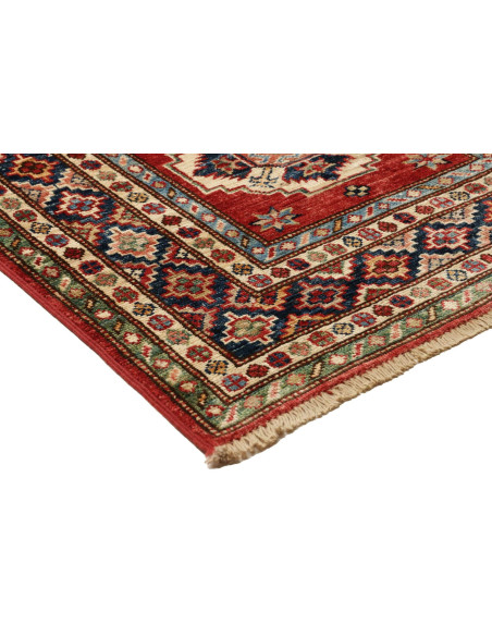 Rug Kazak Fine Pakistan 82x401 Red Beige Brown