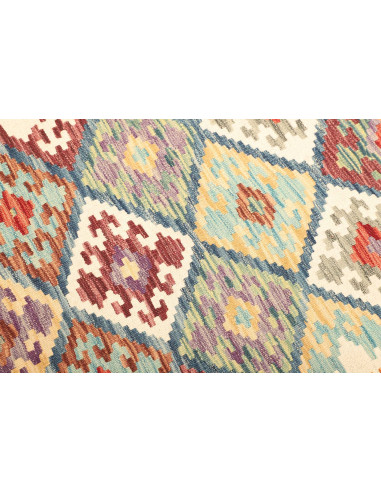 Tappeto Kilim Afghanistan giallo arancione 128x169
