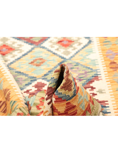 Rug Kilim Afghanistan yellow orange 128x169