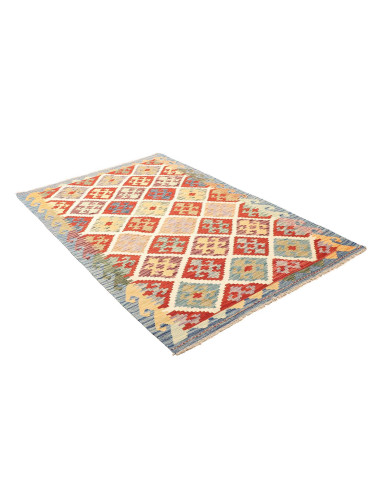 Rug Kilim Afghanistan white red 126x186