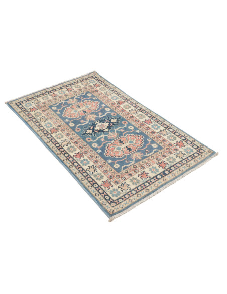 Rug Kazak Afghanistan 77x130 Blue Cream Antique