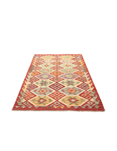 Rug Kilim Afghanistan maroon beige 125x178