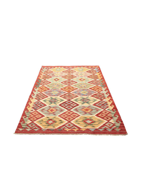 Rug Kilim Afghanistan maroon beige 125x178