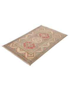 Rug Kazak Afghanistan 81x126 Grey Red Cream Blu 2