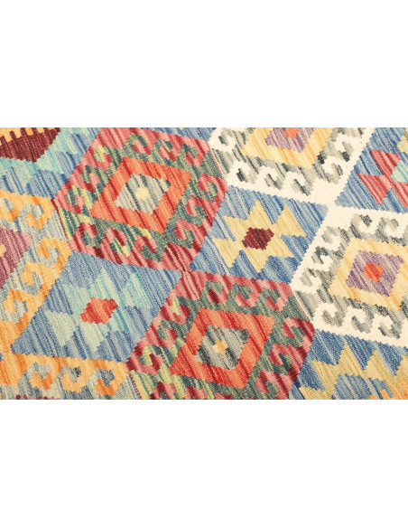 Tappeto Kilim Afghanistan beige arancione 130x176