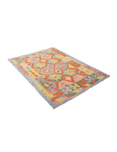 Tappeto Kilim Afghanistan marrone arancione 127x172