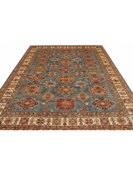 Tappeto Kazak Fine Pakistan 246x303 Blu Ottanio