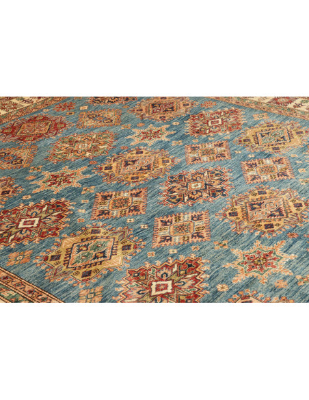 Tappeto Kazak Fine Pakistan 246x303 Blu Ottanio