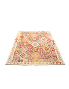 Rug Kilim Afghanistan yellow orange 135x173 2