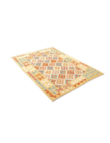 Tappeto Kilim Afghanistan giallo marrone 127x179