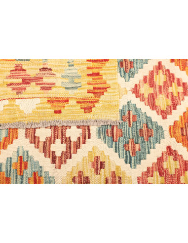 Tappeto Kilim Afghanistan giallo marrone 127x179