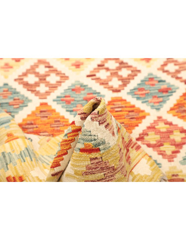 Tappeto Kilim Afghanistan giallo marrone 127x179